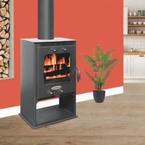 Soba pe lemn Termax Elan, 9.47 kW, randament 84.32%, 60 m², spatiu depozitare lemne, Negru - Img 2