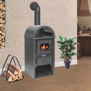 Soba pe lemn Termax Toader, 7.02 kW, randament 85.74%, 45 m², spatiu depozitare lemne, Antracit - Img 3