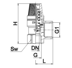 Supapa de siguranta HERZ cu reglaj fix, FI-FI 1/2", 2.5 bar - Img 2