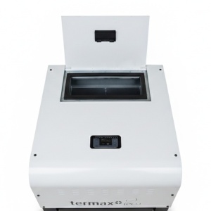 Termosemineu pe peleti Termax Kamin ECO, 25 kW, 160 mp, buncar peleti 45 kg, volum apa 42 litri, diametru cos fum ⌀80 mm, vas expansiune si pompa recirculare incluse, Alb - Img 6