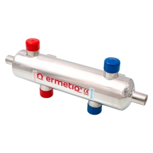 Butelie de egalizare inox izolata, un circuit 1" max. 45 kW, Ermetiq