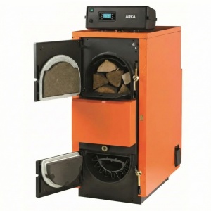 Centrala pe lemne cu gazeificare Arca Aspiro 52RI inox, 49 kW, Ø cos fum 180 mm - Img 2