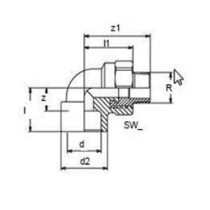 Cot teava PPR, Ø 20 - 1/2 E, 90 grade, PN25, verde - Img 2