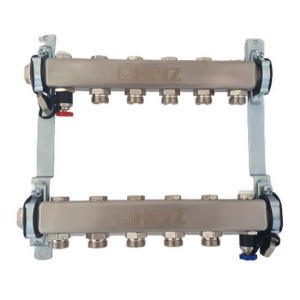 Distribuitor pentru corpuri de incalzire, 5 cai, HERZ, inox 1"