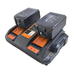 Kit incarcator dublu cu acumulatori PNI DCH250, include 2 acumulatori 18V 5Ah - Img 1
