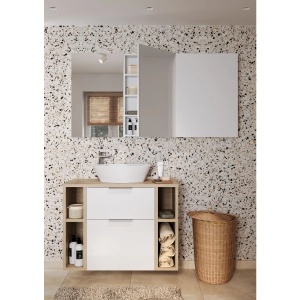 Lavoar baie City, montaj pe blat, K35-046, alb - Img 4