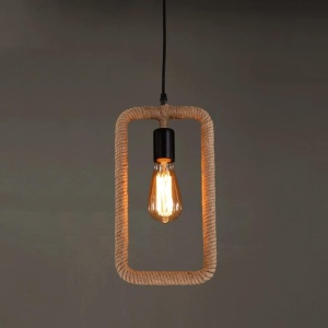 Lustra rustic cu sfoara, tip pendul, Dreptungi - Img 3