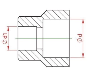 Mufa redusa teava PPR alb, Ø63 - Ø40 mm, PN25
