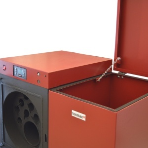 Pachet centrala mixta lemn/pelet Termax Tera 40 kW, 265 mp, buncar peleti 120 kg, volum manta apa 100 litri, diametru cos Ø120 mm, Boiler termoelectric 100 litri, Grup siguranta, Pompa recirculare, Vas expansiune, Termostat inteligent KOPH CT99 - Img 6