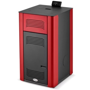 Pachet centrala peleti Termax Tera 18 KW, 120 mp, buncar peleti 30 kg, diametru cos fum ⌀80 mm, pompa recirculare si vas expansiune incorporate, Cos de fum interior si exterior - Img 3