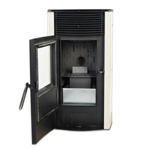 Pachet economic - Soba pe peleti KOPH PD 10 kW, cu aer cald, buncar peleti 12 kg, 60 mp, Crem + Stabilizator tensiune + Aspirator cenusa 1000W + Cos fum inox de interior ⌀80 mm - Img 4