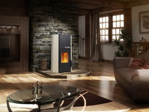 Pachet economic - Termosemineu cu peleti KOPH PM 25 kW Fiama, 160 mp, buncar peleti 25 kg, diametru cos fum ⌀80 mm, pompa recirculare si vas expansiune incorporate, Crem + Termostat ambiental KOPH 303RF + Aspirator cenusa 1000W + Cos fum inox de interior - Img 4