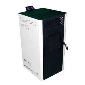 Pachet soba cu peleti TERMAX Kamin PD 10 kW, cu aer cald, 50 m², Alb - Img 5