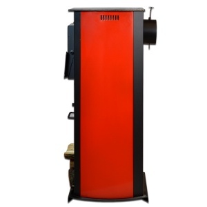 Pachet soba pe lemn Termax Corex, 6.11 kW, evacuare spate, randament 86.49%, 40 m², Rosu, set accesorii, aspirator cenusa si suport lemne foc metalic Termax M - Img 4