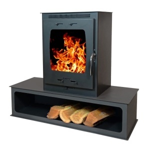 Pachet soba pe lemn Termax Mina, 9.47 kW, randament 84.32%, 60 m², spatiu depozitare lemne, Negru, set accesorii si aspirator cenusa - Img 2