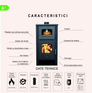 Pachet termosoba pe lemn Termax Robot Special, 24.43 kW, cuptor integrat, randament 85.10%, 155 m² + Calorifere si Robineti Tur/Retur + Pompa recirculare + Vas expansiune - Img 9