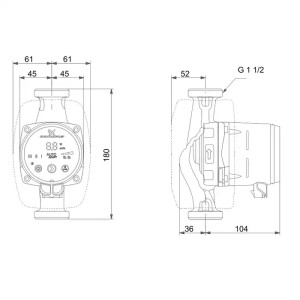 Pompa de circulatie Grundfos Alpha3 32-80 180, H max. 8 m, Q max. 4 mc/h, PN 10, 230V