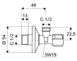 Robinet coltar Schell Comfort 1/2" - 1/2"