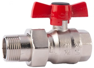Robinet cu bila HERZ cu olandez, FI-FE Ø 1 1/4" nr. 1, PN25, actionare fluture