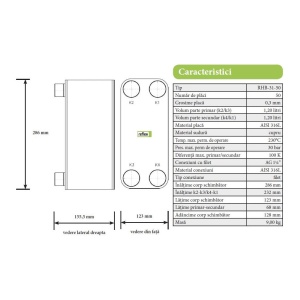Schimbator de caldura sudat, Reflex Longtherm RHB-31-50, 100 kW, 230°C, 30 bar, 50 placi, AISI 316L - Img 2