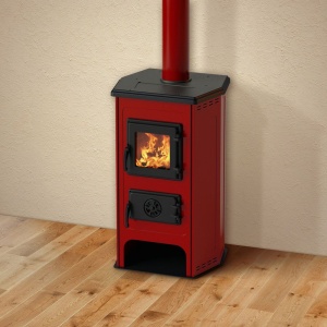 Soba pe lemn MBS Hit, 6,1 kW, randament 82%, 40 m², Rosu - Img 2