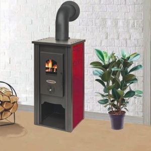 Soba pe lemn Termax Bucur, 6.11 kW, randament 86.49%, 40 m², spatiu depozitare lemne, Rosu - Img 3