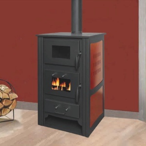 Soba pe lemn Termax Doina, 12.2 kW, randament 84.17%, 80 m², spatiu depozitare lemne, cuptor de gatit integrat, Maro - Img 3