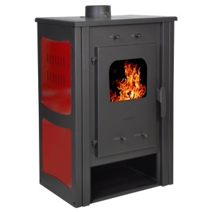 Soba pe lemn Termax Haiduc, 7.02 kW, randament 85.74%, 45 m², Rosu