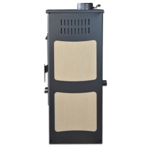 Termosemineu pe lemn Termax Hydra, 6.5 kW, randament 75.5%, 43 m², spatiu depozitare lemne, Bej - Img 2