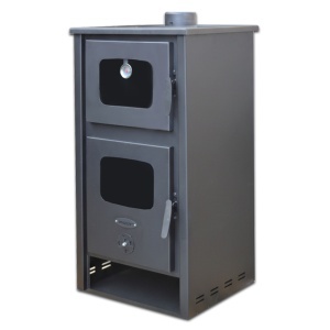 Termosoba pe lemn Termax Robot Special, 24.43 kW, cuptor integrat, randament 85.10%, 155 m², Negru - Img 5