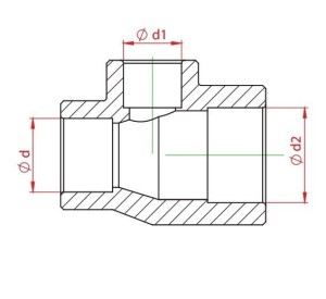 Teu redus PPR alb, Ø32-20-20