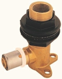 Carcasa sanitara cu trecere perete cu presare multistrat HERZ 16 x 1/2" 30 mm