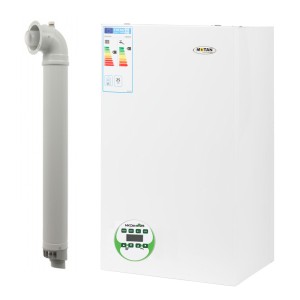 Centrala termica pe gaz in condensare Motan MKDens 25 P Compozit, 25 kW, tiraj fortat, clasa A, incalzire si ACM, Kit de evacuare inclus