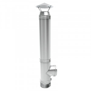 Cos de fum din inox cu dublu perete, inaltime 8 metri, diametru interior 160 mm pentru centrale pe lemn, carbune si peleti, complet pentru montaj
