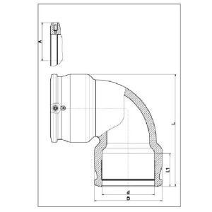 Cot electrofuziune, Ø140 mm, 90º, PN16