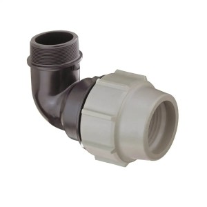 Cot PEHD, Ø20 mm x 1/2 E, 90º, PN16, Plasson