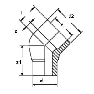 Cot teava PPR, Ø 32 mm, 45 grade, MF, PN25, verde - Img 2