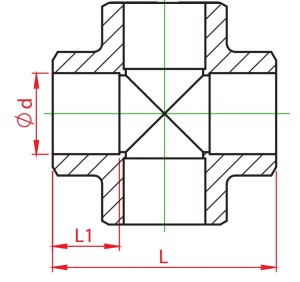 Cruce teava PPR alb, Ø20, PN25