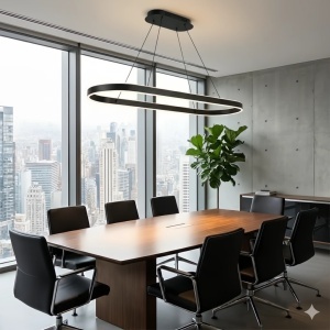 Lustra LED, Negru, Minimalist cu telecomanda, WIFI 2.4G, lumina/rece/calda/neutra intensitate reglabila - Img 2