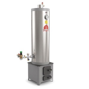 Pachet boiler pe lemne din inox + focar 120 litri, FM Group + Accesorii Montaj - Img 3