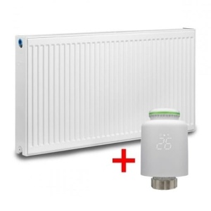 Pachet calorifer (radiator) din otel KOPH E, tip 22, 600/1400 mm, 2770 W + Cap termostatic KOPH pentru radiatoare, M30 x 1.5, adaptabil, Smart Wi-Fi