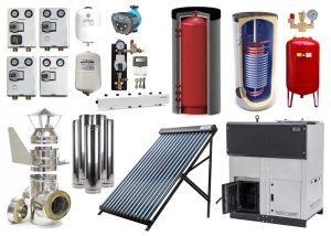Pachet Max Confort - Colector solar cu 24 tuburi vidate echipate cu heat-pipe, control temperatura, Termax Solar, Grup pompare HERZ, Automatizare SR208C Wi-Fi, Vas expansiune solar 12 litri, Centrala peleti Termax Eco Gri 50 kW