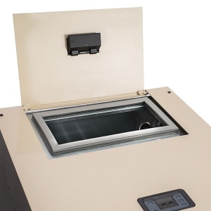 Pachet Smart Control - Termosemineu pe peleti Termax Kamin ECO, 25 kW, 160 mp, volum apa 42 litri, diametru cos fum ⌀80 mm, vas expansiune si pompa recirculare incluse + Termostat inteligent KOPH I302 WiFi + Aspirator cenusa 1000W + Stabilizator tensiune