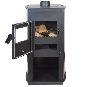Pachet soba pe lemn Termax Armonia, 8.45 kW, randament 80.36%, 55 m², Maro, set accesorii, aspirator cenusa si suport lemne foc metalic Termax M - Img 5