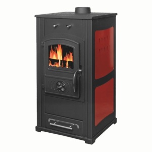 Pachet soba pe lemn Termax Bunica, 8.45 kW, randament 80.36%, 55 m², Bordo, set accesorii, aspirator cenusa si suport lemne foc metalic Termax XL - Img 2