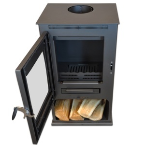 Pachet soba pe lemn Termax Elan, 9.47 kW, randament 84.32%, 60 m², Negru, set accesorii, aspirator cenusa si suport lemne foc metalic Termax M - Img 4