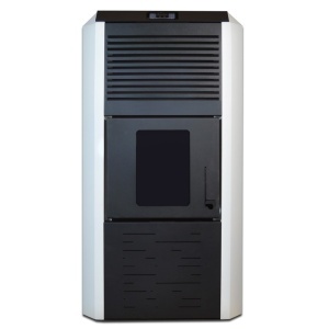 Pachet termosemineu cu peleti Termax Kamin ECO, 30 kW, 220 mp, buncar peleti 55 kg, volum apa 49 litri, diametru cos fum ⌀80 mm, vas expansiune si pompa recirculare incluse, Alb, Grup siguranta, Calorifere, Robineti, Boiler termoelectric 100 litri - Img 8