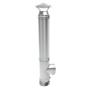 Pachet Termosemineu pe peleti Termax Kamin PM 15 kW, 120 mp, buncar peleti 30 kg, volum apa 30 litri, diametru cos ⌀80 mm, vas expansiune, pompa recirculare incluse si cos de fum din inox cu dublu perete, inaltime 4 metri, diametru interior ⌀80 mm - Img 8