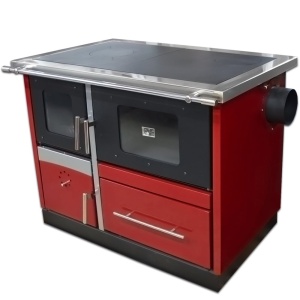 Pachet termosoba pe lemn Termax Maria 35 kW din otel, evacuare pe dreapta, cuptor, 230 mp, Bordo, pompa recirculare, grup siguranta, set accesorii, cutie depozitare lemn si boiler termoelectric 100 litri - Img 3