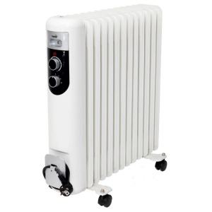 Radiator cu ulei FKOS 13 M, 2500W, 13 elementi, 3 trepte de incalzire, termostat reglabil, indicator luminos functionare, alb